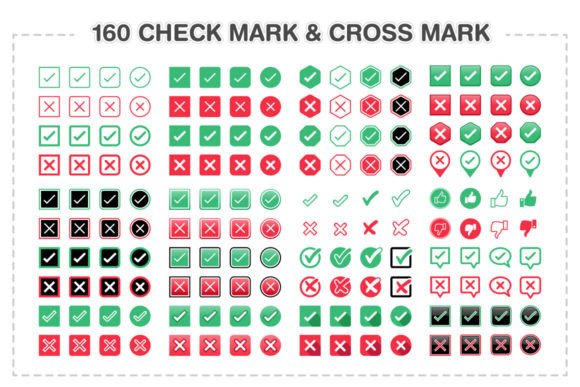 160 Check Mark Cross Mark Symbols: A Vector Asset Library for Modern Visual Communication