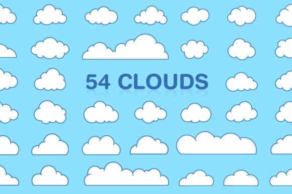 Clouds Comic Style with Outline: A Design Resource Evaluation