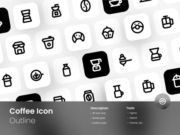 Coffee Icon Set Outline Style: A Modern Toolkit for Digital Expression