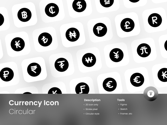 Currency Icon Set Circular Style for Modern Digital Design
