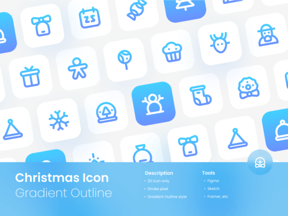 Elevating Holiday Designs with a Gradient Christmas Icon Set