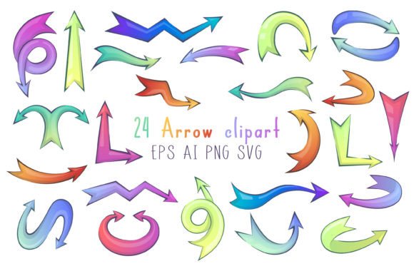 Elevating Visual Communication: The Role of Cartoon Thick Arrows Vector Clip Art