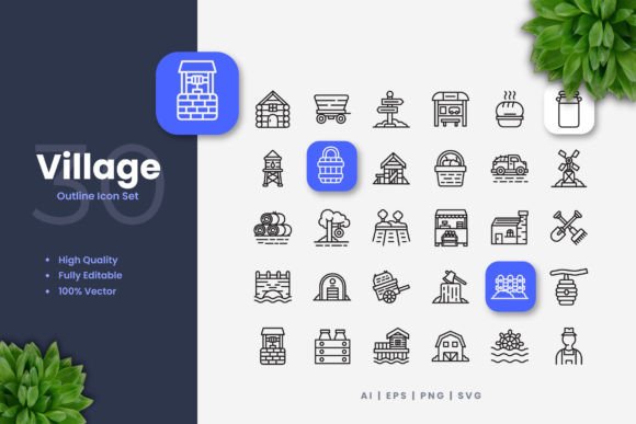 Enhance Your Designs with Village Icons