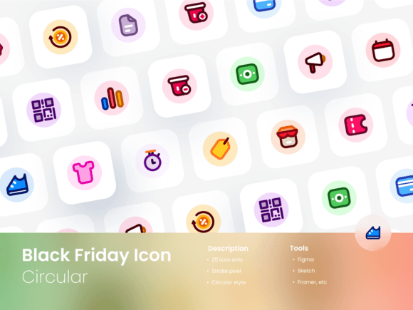 Evaluating the Black Friday Icon Set Circular Colored