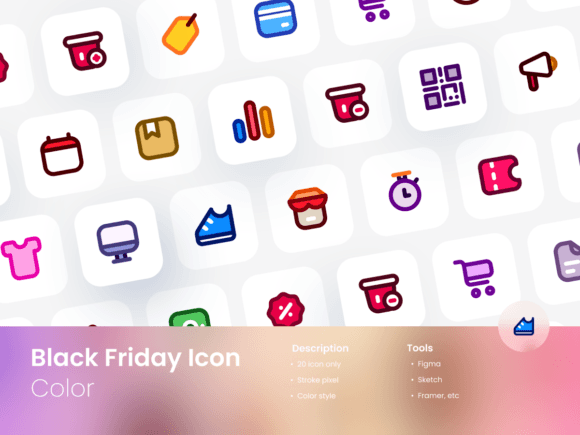 Evaluating the Black Friday Icon Set Colored Style