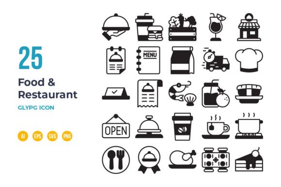 Food and Restaurant Icon Sets in Glyph Design: A Strategic Visual Asset