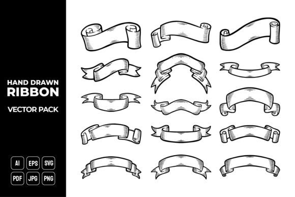 Hand Drawn Ribbon Banners Collection: A Versatile Tool for Creative Projects