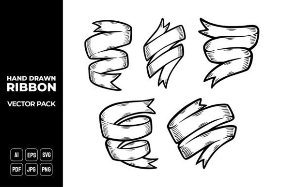 Hand Drawn Ribbon Banners for Creative Projects