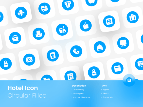 Hotel Icon Set Circular Filled Style: A Versatile Tool for Creative and Professional Projects