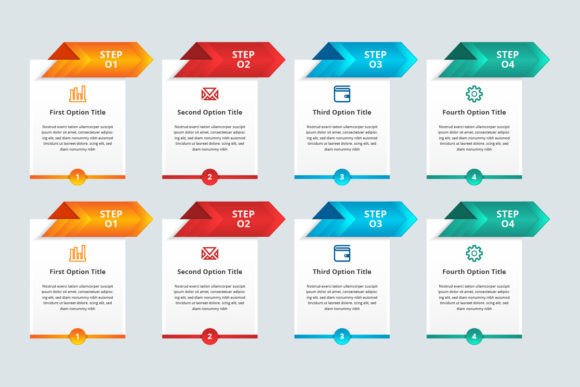 The Arrow Infographic Four Step: Your Blueprint for Clear Communication