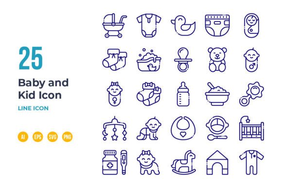 The Baby and Kid Icon Set: A Simple Toolkit for Modern Projects