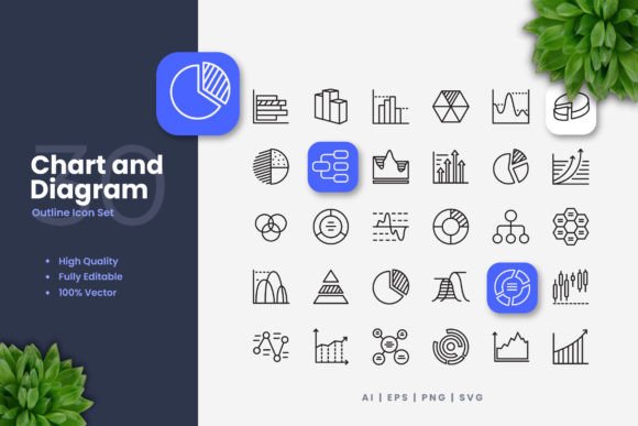 Visualize Your Ideas with Chart and Diagram Icons